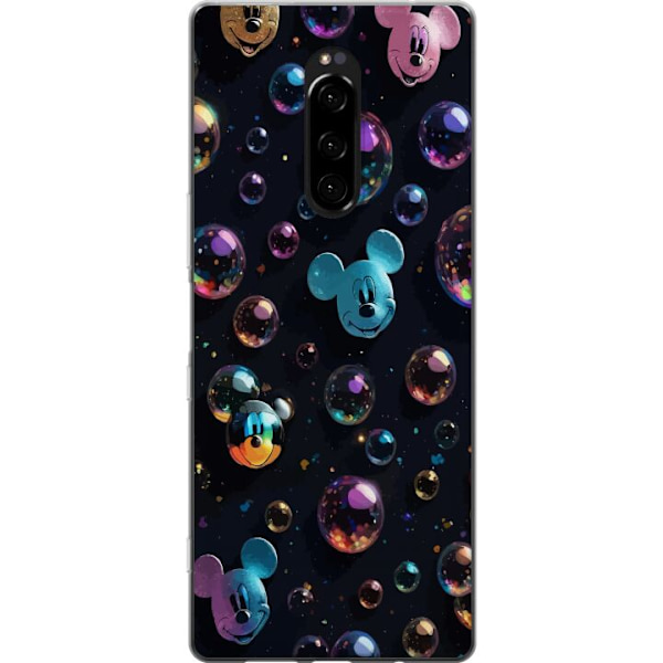 Sony Xperia 1 Läpinäkyvä kuori  Mikki Hiiri Disney Kuplat Suunnittelu Hauska Motiivi Suosittu Disney-hahmo Piirrossarja Lasten Klassikko