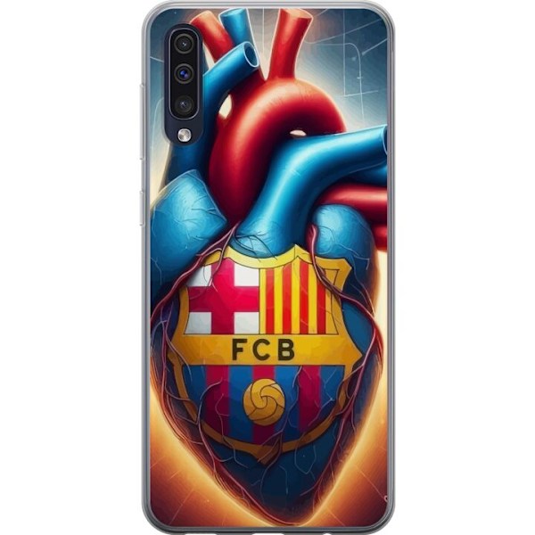 Samsung Galaxy A50 Genomskinligt Skal FCB Hjärta