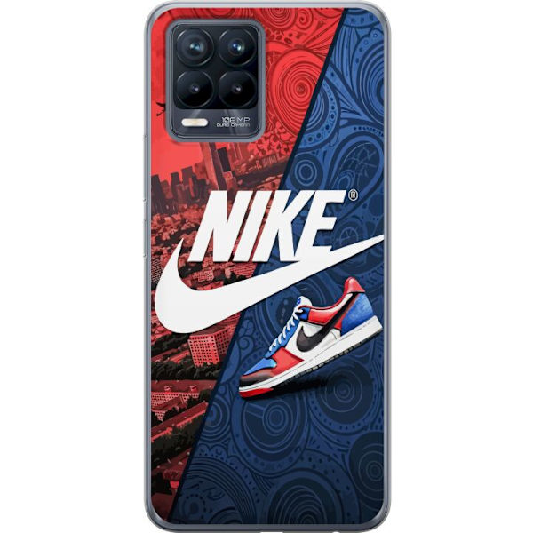 Realme 8 Läpinäkyvä kuori  Nike Logo Punainen Sininen Lenkkarit Tyyli Urheilu Muoti Suosittu Swoosh Kuviointi Harjoitusvaatteet Graafinen Ikoni