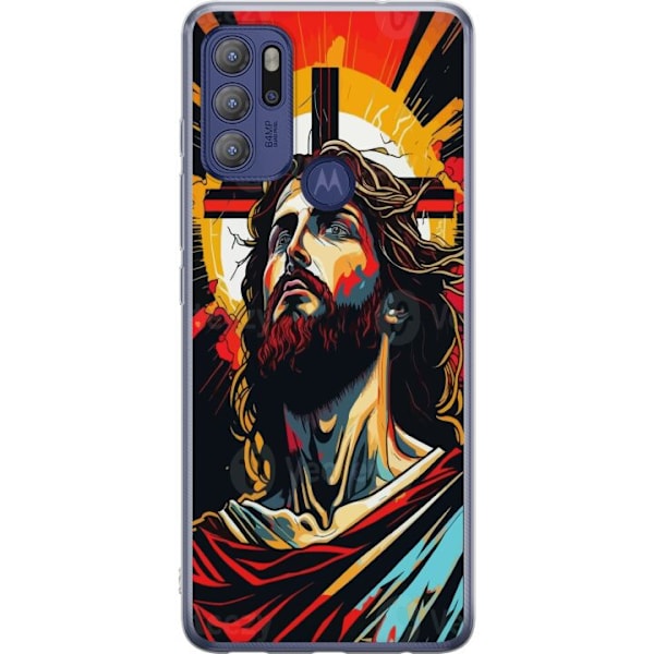 Motorola Moto G60S Läpinäkyvä kuori Jeesus ja Kortti - usko