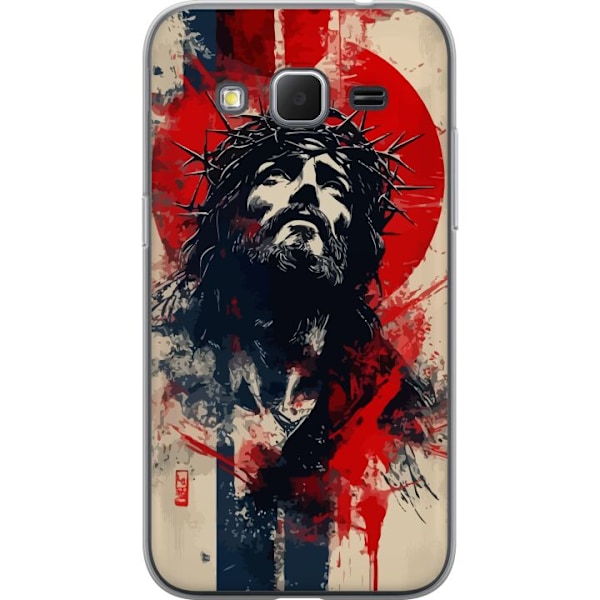 Samsung Galaxy Core Prime Läpinäkyvä kuori Jeesus ristillä - kristillinen aihe vahvalla symboliikalla uskosta ja toivosta