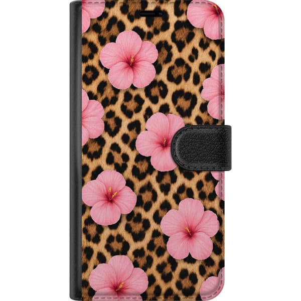 Kompatibel Tegnebogsetui til Apple iPhone 15 Pro Brun blomsterleopard brun