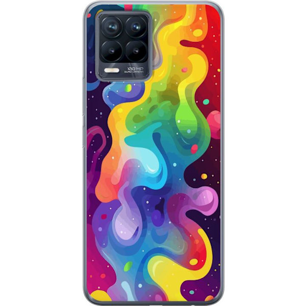Realme 8 Genomskinligt Skal Color Splash Abstrakt Konst Design Färgstarkt Mönster Modern Populär Väggkonst Grafiskt Trend