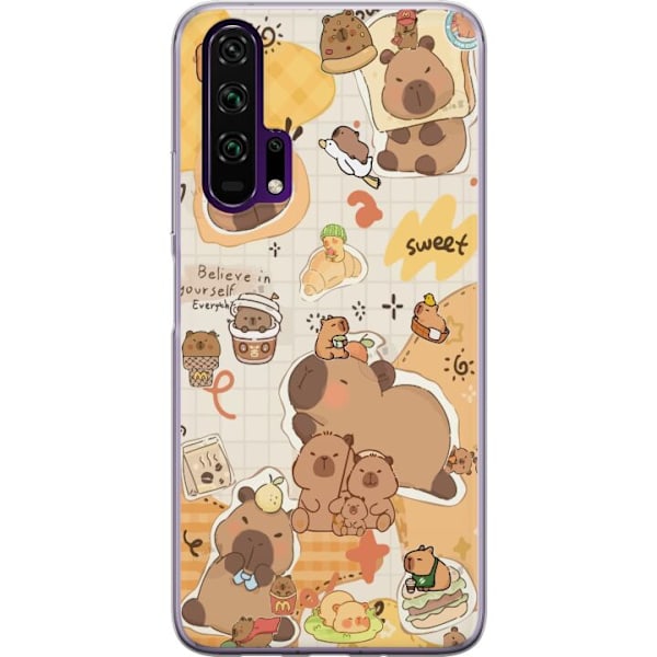 Honor 20 Pro  Läpinäkyvä kuori Kawaii capybara mobilskal med gulliga djurmotiv