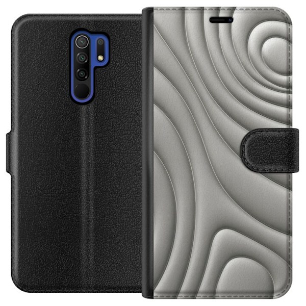 Xiaomi Redmi 9 Tegnebogsetui Sølvbølger