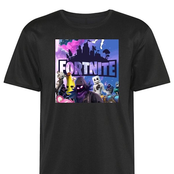 Trænings T-shirt | Sport T-shirt til Voksen Fortnite sort Medium