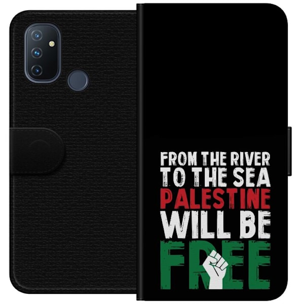 OnePlus Nord N100 Plånboksfodral Free Palestine – politiskt statement med kraftfullt grafiskt uttryck