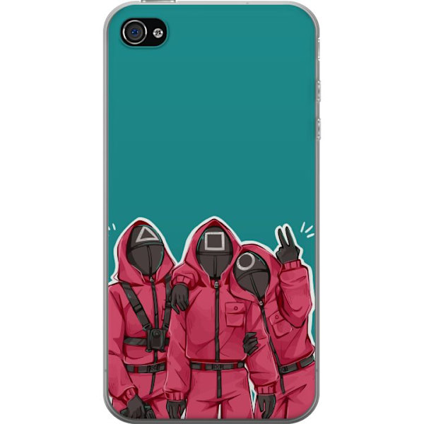 Apple iPhone 4s Gennemsigtig cover Squid Game Karakterer Grafisk Design Seriefigurer Populær TV Motiv Asiatisk Stil Spændende Trend