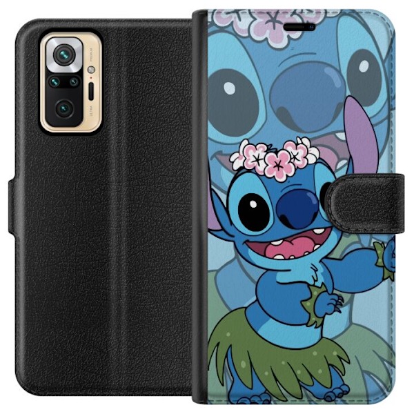 Xiaomi Redmi Note 10 Pro Tegnebogsetui Stitch under Stjernerne - Magisk Anime-stil