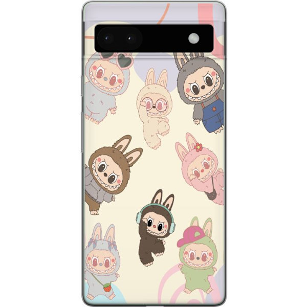 Google Pixel 6a Läpinäkyvä kuori Labubu Pop Mart Kokoelma Motiivi Figuuri Kokoelma Suunnittelu Suosittu Taidelelu Pop Mart Luova Graafinen