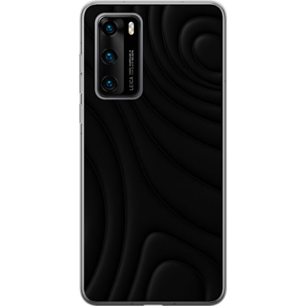 Huawei P40 Läpinäkyvä kuori Tummat Aallot