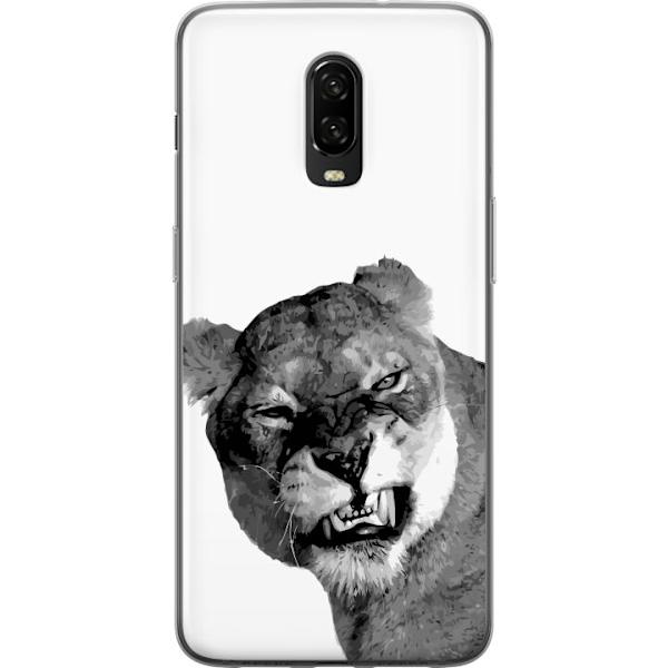 OnePlus 6T Gennemsigtig cover Løve Kunstnerisk Dyremotiv Afrikansk Stil Jungle Følelse Grafisk Design Hjemmedekoration Dyr Tema
