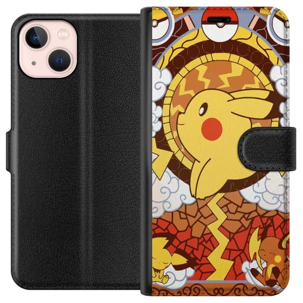 Kompatibel Tegnebogsetui til Apple iPhone 13 mini Pikachu