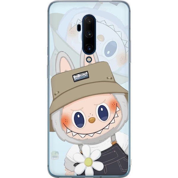OnePlus 7T Pro Genomskinligt Skal Labubu med hatt – Pop Mart-figur Mr. Butcher i retro stil med karaktär