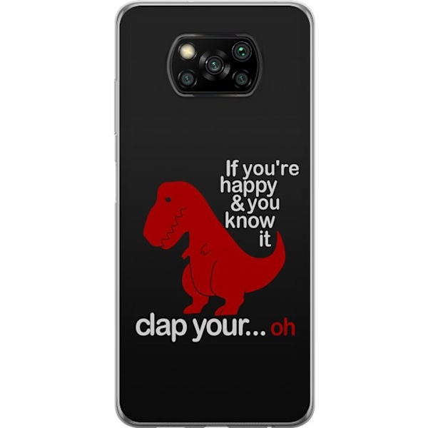Xiaomi Poco X3 NFC Läpinäkyvä kuori Dinosaurus