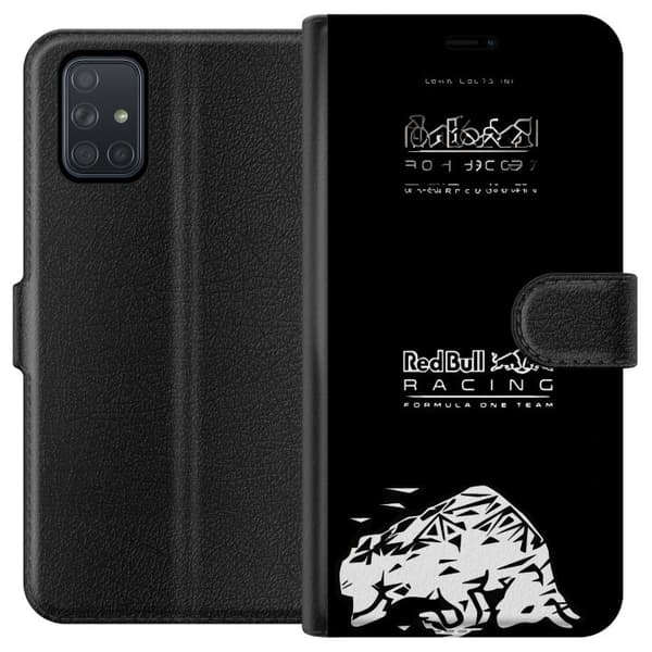 Kompatibel Tegnebogsetui til Samsung Galaxy A71 Red Bull Racing Formula One Team med minimalistisk sort design sort