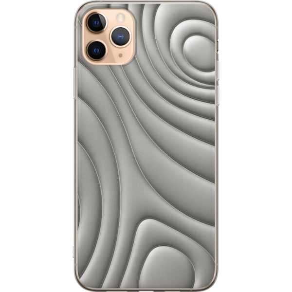 Apple iPhone 11 Pro Max Genomskinligt Skal Silver Waves