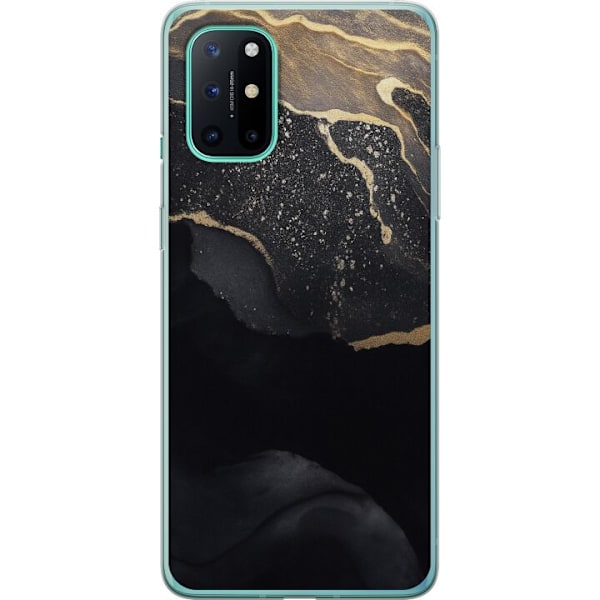 OnePlus 8T Gjennomsiktig deksel Svart gull abstrakt