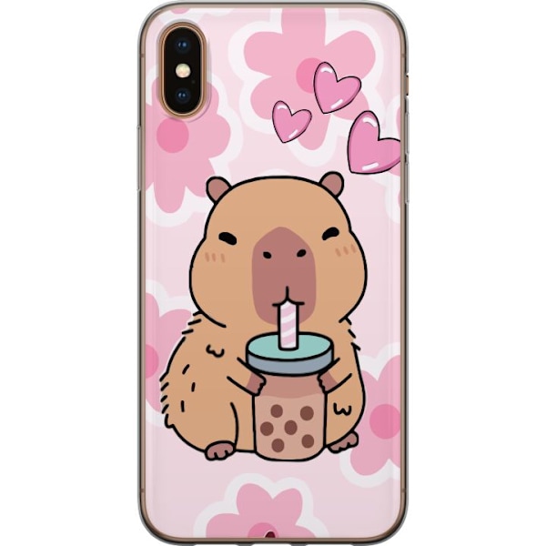 Apple iPhone XS Max Gjennomsiktig deksel Kawaii Capybara Hjert