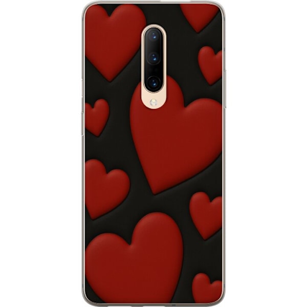 OnePlus 7 Pro Läpinäkyvä kuori Punaiset Samettisydämet