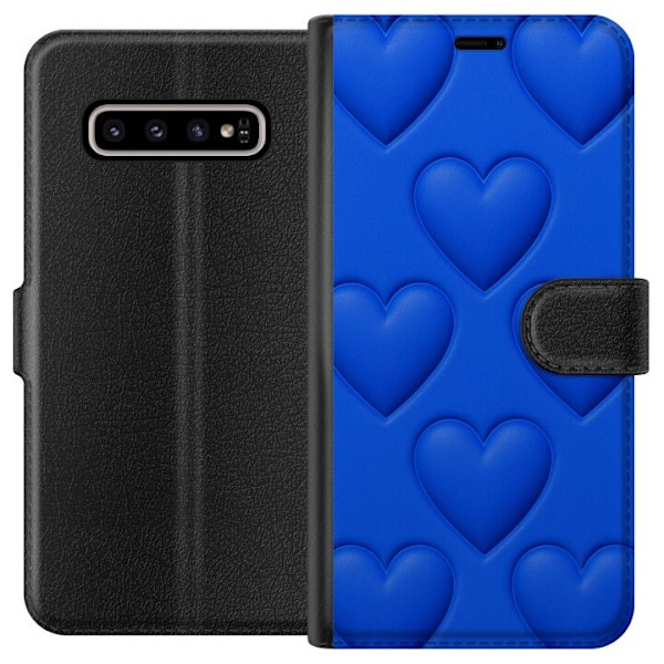 Samsung Galaxy S10+ Plånboksfodral Blue Hearts