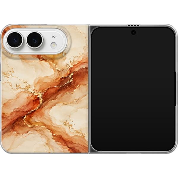 Kompatibelt Mobilskal till Apple iPhone Duo Bärnstensmarmor beige