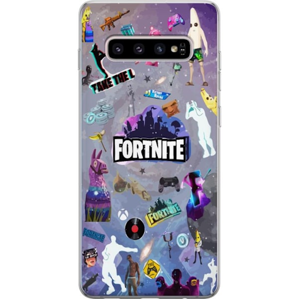 Samsung Galaxy S10+ Läpinäkyvä kuori Fortnite