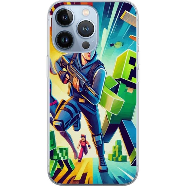 Kompatibelt Mobildeksel til Apple iPhone 13 Pro Fortnite vs Minecraft