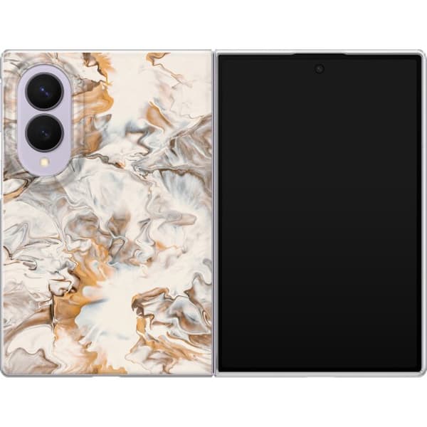 Kompatibelt Mobilskal till Samsung Galaxy Z Fold8 Beige marmorvirvlar beige