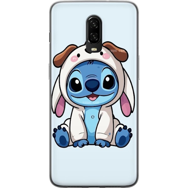 OnePlus 6T Läpinäkyvä kuori Stitch Koirapuku Lilo & Stitch Disney Hauska Design Sininen Avaruusolento Sarjakuva Hahmo Suosittu Lapsille Suosittu Di