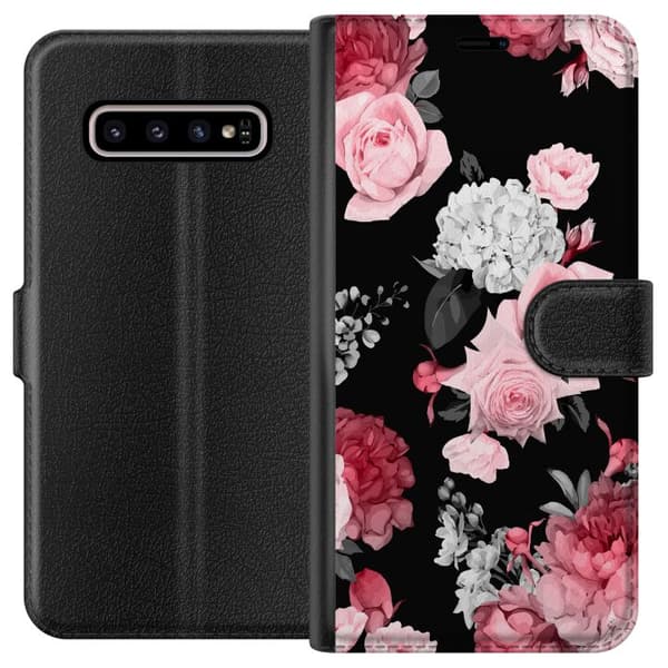Kompatibelt Lommeboketui til Samsung Galaxy S10+ Blomster