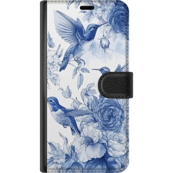Kompatibel Tegnebogsetui til Apple iPhone 11 Pro Max Fugle og blomster, blåt romantisk mønster