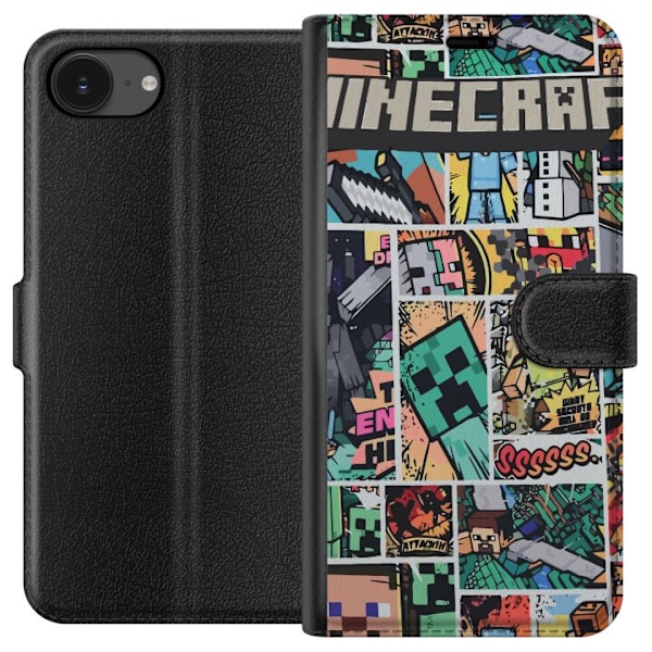 Apple iPhone 16e Lompakkokotelo Minecraft Taide