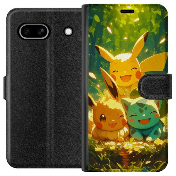 Google Pixel 7a Lompakkokotelo Pixelmonster pelityyli - värikäs muotoilu retroa rakastaville pelaajille