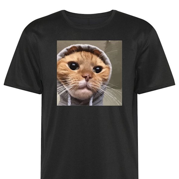 Trenings T-skjorte | Sport T-skjorte for Voksen Katt Genser svart 4X-Large