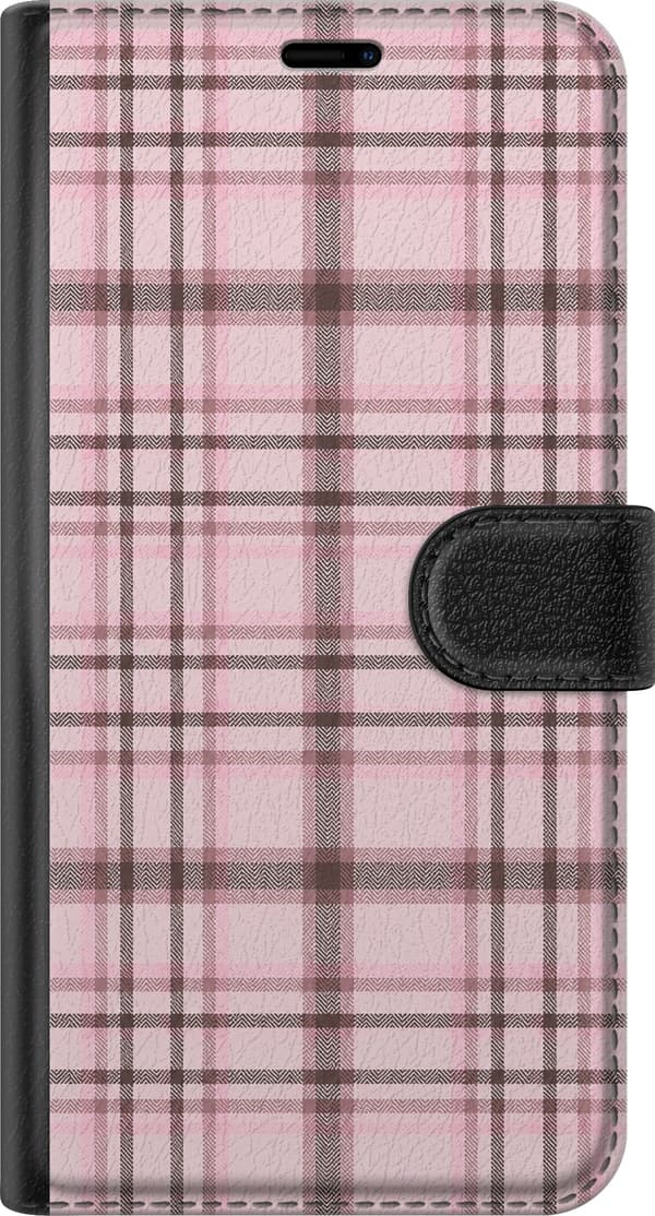 Kompatibelt Lommeboketui til Apple iPhone X Rosa tartan rosa