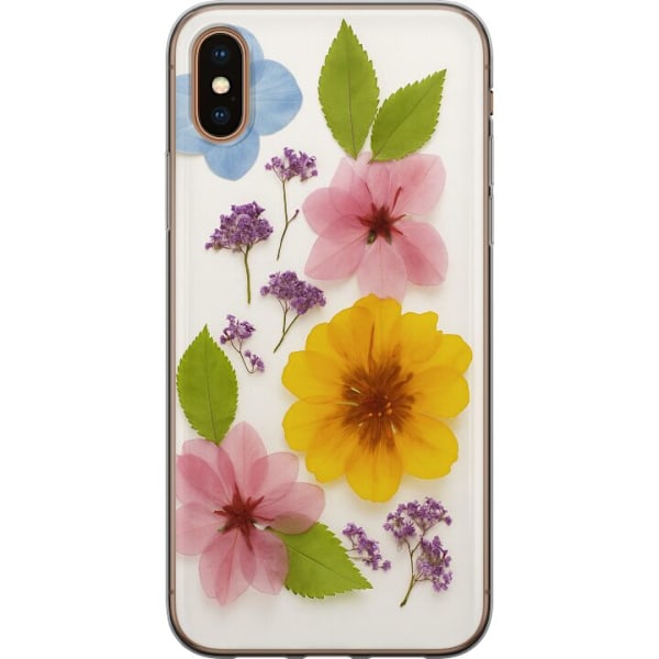 Apple iPhone X Genomskinligt Skal Pressade blommor