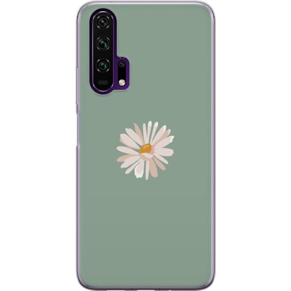 Honor 20 Pro  Läpinäkyvä kuori Vihreä Minimalikukka - tyylikäs kukka vihreällä taustalla