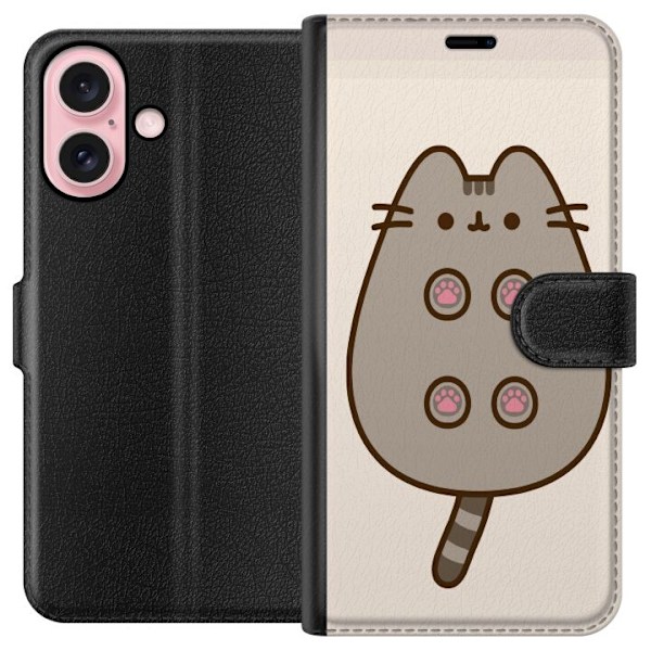 Apple iPhone 16 Lommeboketui Kawaii Katt