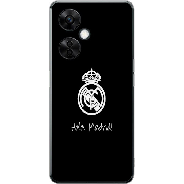 OnePlus Nord CE3 Genomskinligt Skal Real Madrid Emblem Fotboll Stolthet Vit Guld Klubbmärke Champions La Liga Fans Ikoniskt Sport