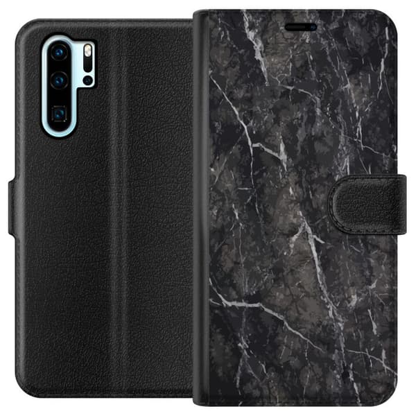 Kompatibelt Lommeboketui til Huawei P30 Pro Marmor