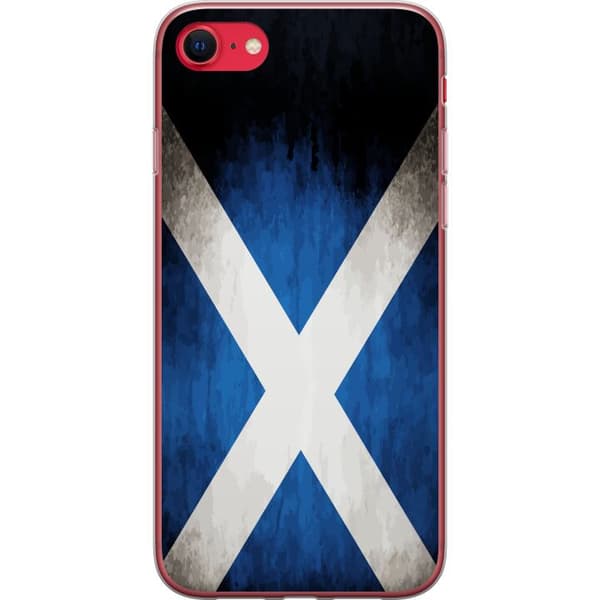 Kompatibelt Mobildeksel til Apple iPhone 7 Skottlands flagg med grunge effekt og blå hvit design blå