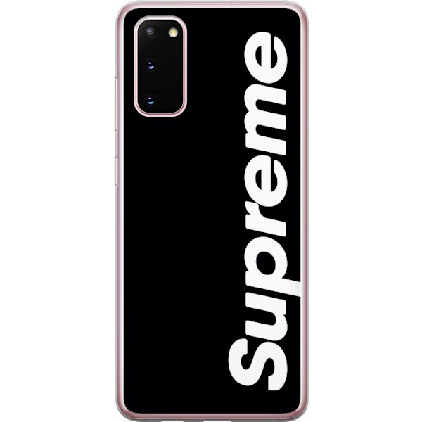 Samsung Galaxy S20 Genomskinligt Skal Supreme Svart Vit Streetwear Design Klassisk Modeikon Trend Urban Stil Grafiskt Motiv Populär
