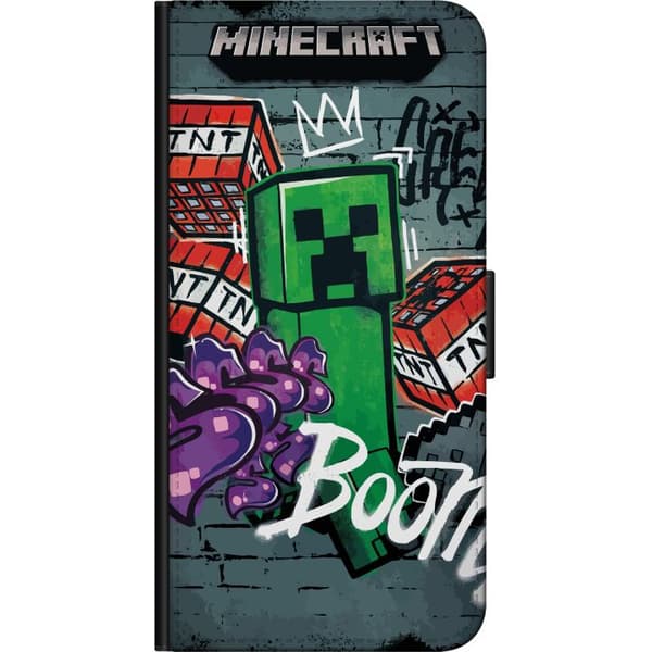 Kompatibel Tegnebogsetui til Nokia 5.4 Grøn blokfigur med dynamit, graffiti-detaljer og mørk urban baggrund grøn
