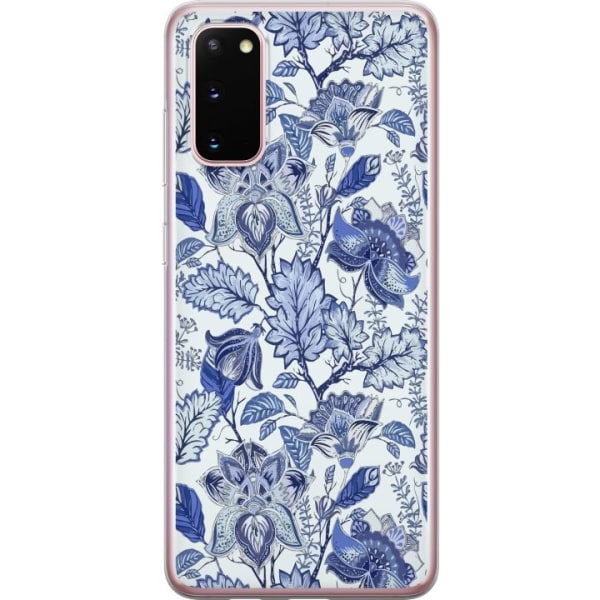 Samsung Galaxy S20 Gennemsigtig cover Blomster Blå...