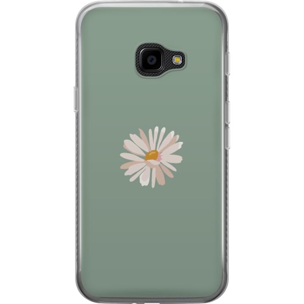 Samsung Galaxy Xcover 4 Läpinäkyvä kuori Vihreä Minimalikukka - tyylikäs kukka vihreällä taustalla