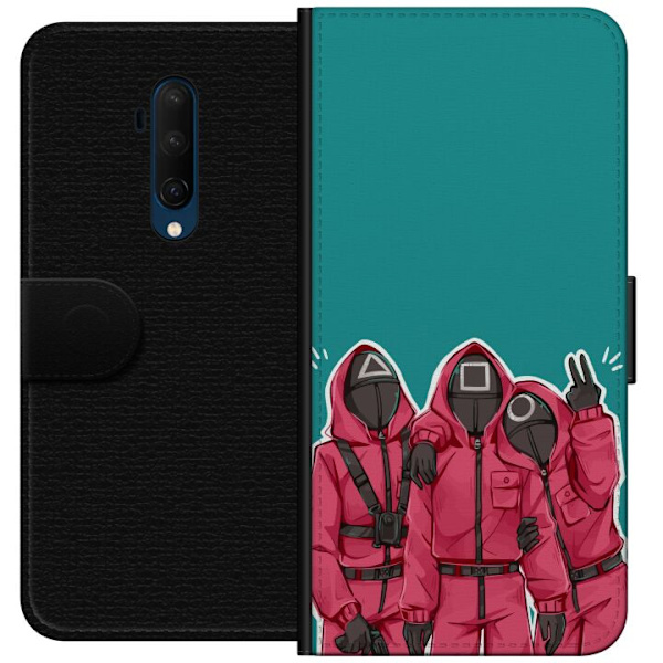 OnePlus 7T Pro Plånboksfodral Squid Game Karaktärer Grafisk Design Seriefigurer Populär TV Motiv Asiatisk Stil Spännande Trend