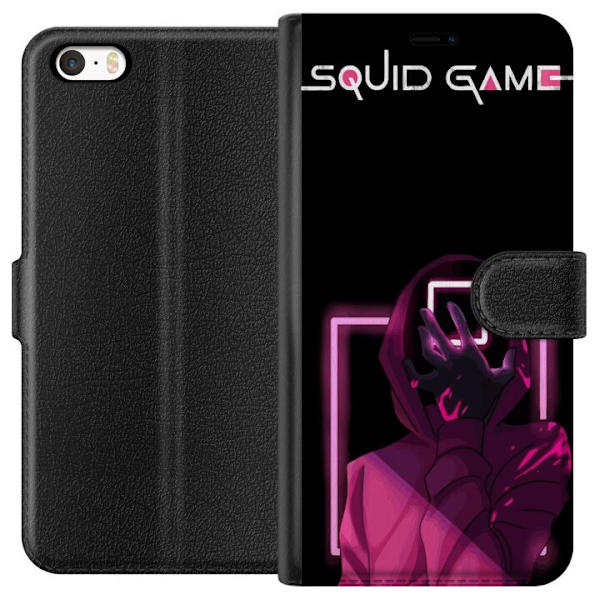 Apple iPhone SE (2016) Lompakkokotelo Squid Game Teema Suosittu Sarja Motiivi Graafinen Ikoninen Suunnittelu Aasialainen Popkulttuuri Jännitys Draama