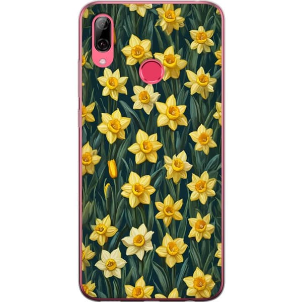 Kompatibelt Mobildeksel til Huawei Y7 (2019) Gula påskliljor gul