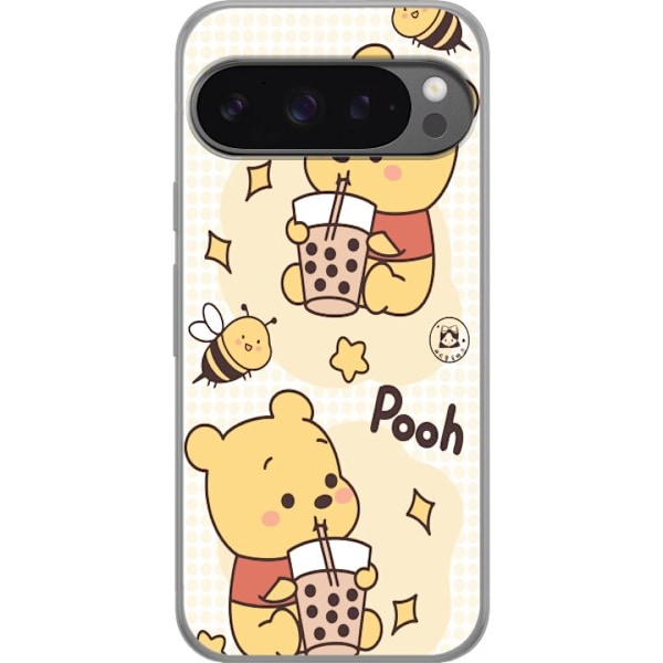 Google Pixel 9 Pro XL Genomskinligt Skal Nalle Pooh Style – klassiskt björnmotiv i ny tolkning